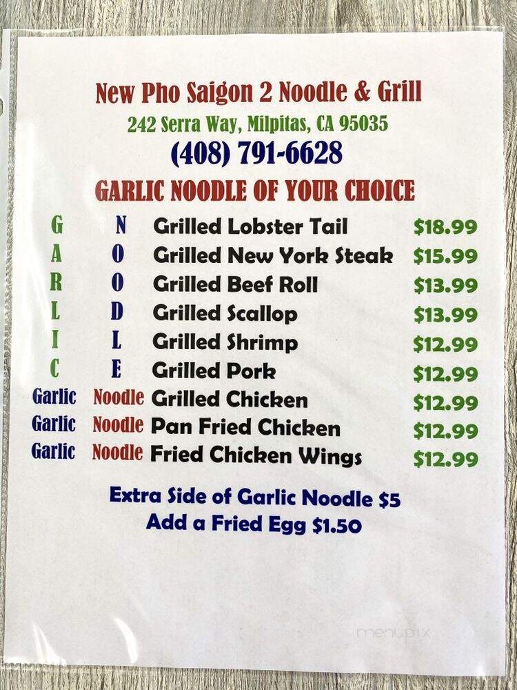 New Pho Saigon 2 Noodle & Grill Restaurant - Milpitas, CA