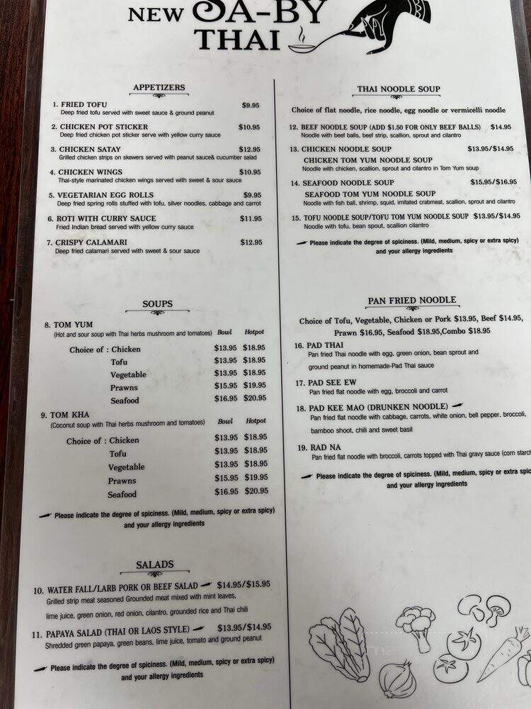 New Sa-By Thai - San Jose, CA menu_pic