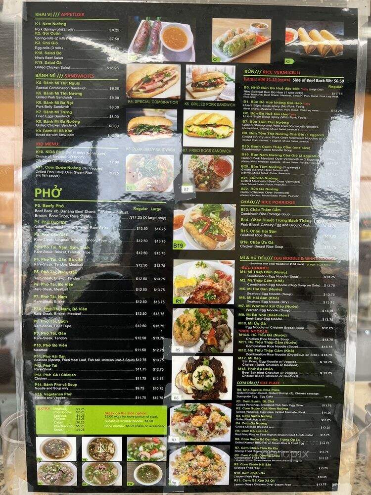 Nho Kitchen - Fresno, CA menu_pic