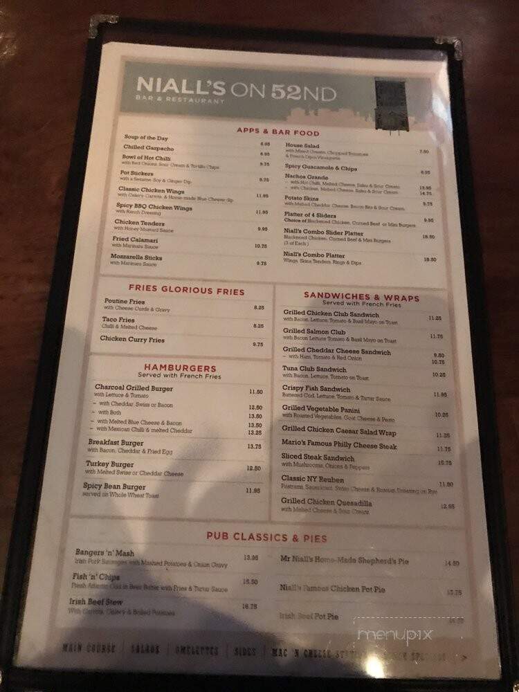 Nialls - New York, NY menu_pic