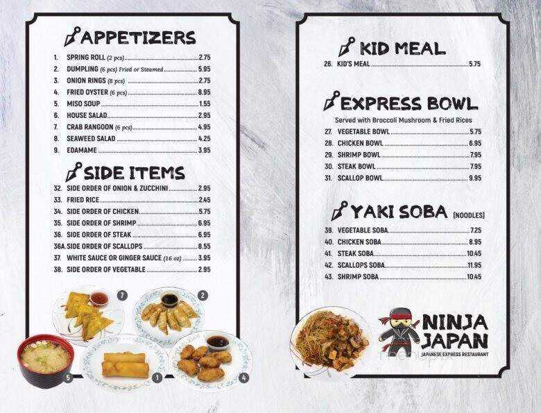 Ninja Japan - Smithfield, NC menu_pic