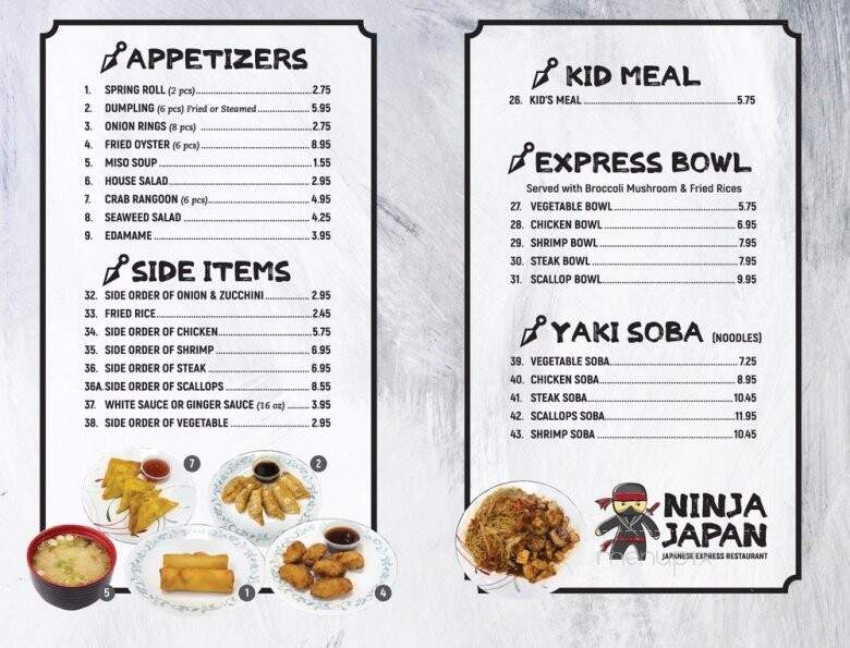 Ninja Japan - Smithfield, NC menu_pic