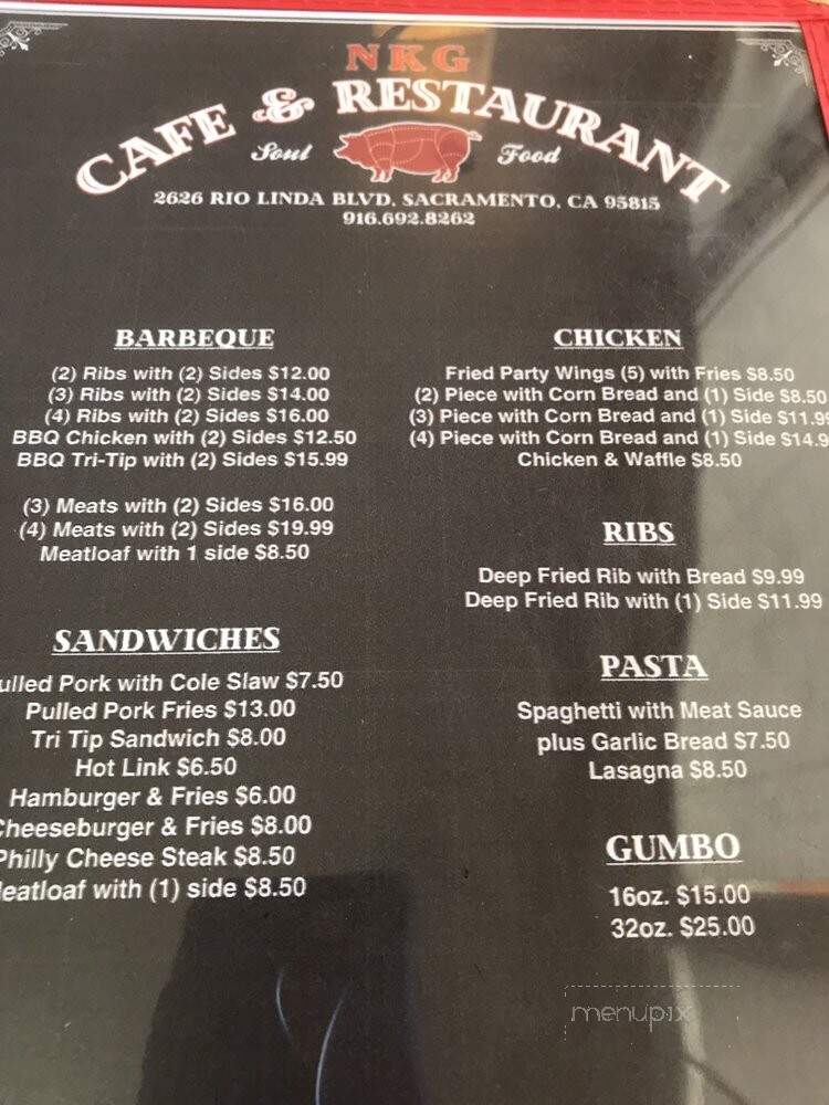 NKG Cafe & Soulfood - Sacramento, CA menu_pic