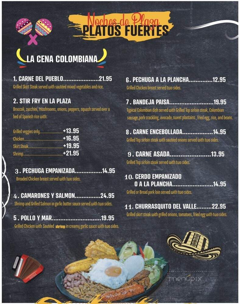 Noches de Plaza - Fort Lee, NJ menu_pic