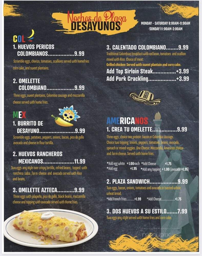 Noches de Plaza - Fort Lee, NJ menu_pic