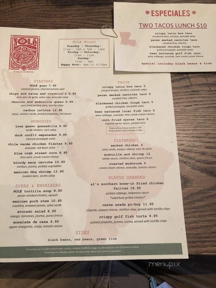 Nole - New Orleans, LA menu_pic