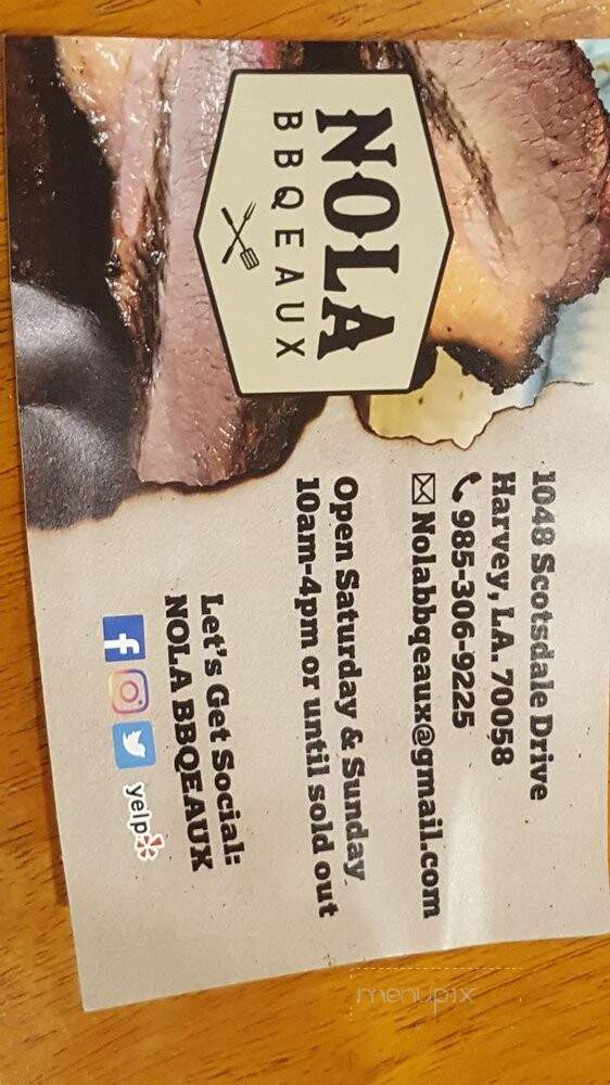NOLA BBQEAUX - Harvey, LA menu_pic