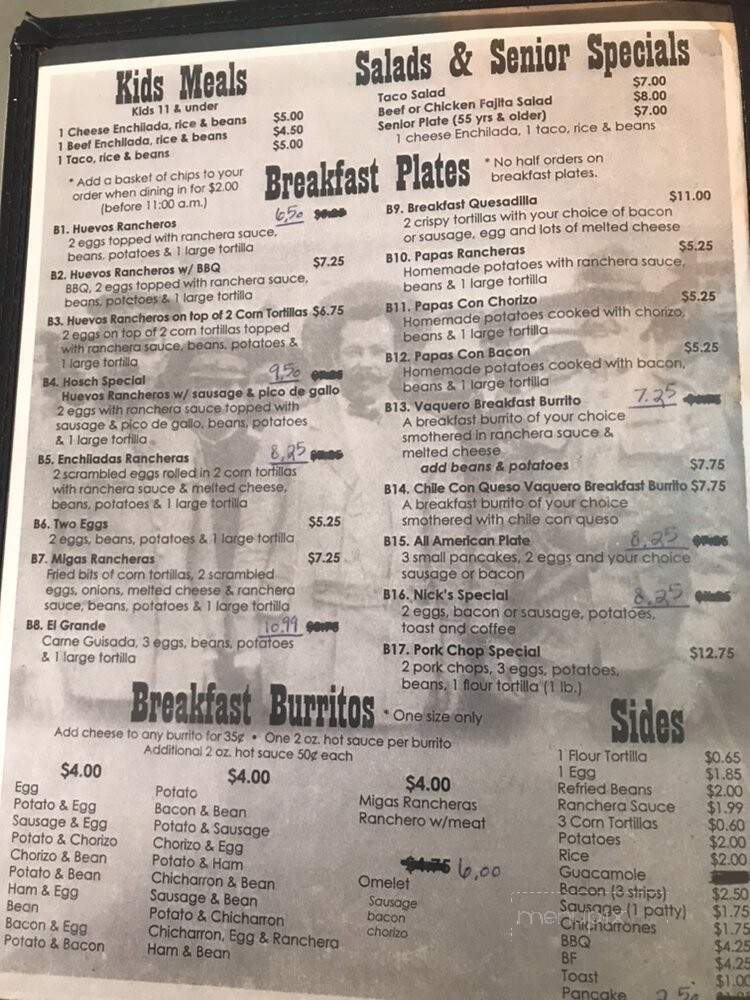 Nora's Restaurant - Lubbock, TX menu_pic