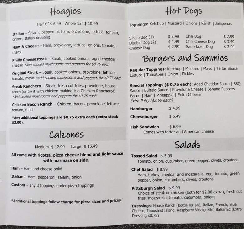 Novick's - Rural Valley, PA menu_pic