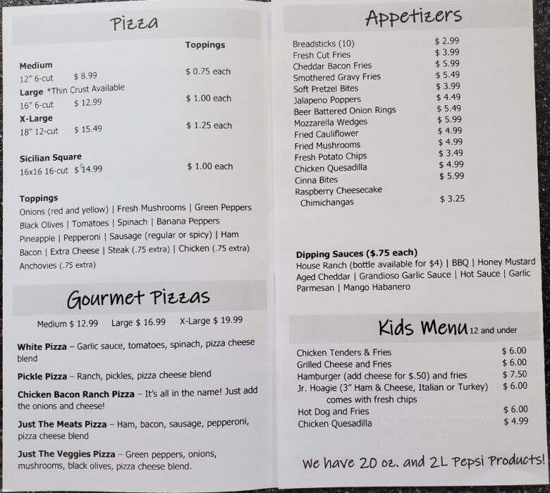 Novick's - Rural Valley, PA menu_pic