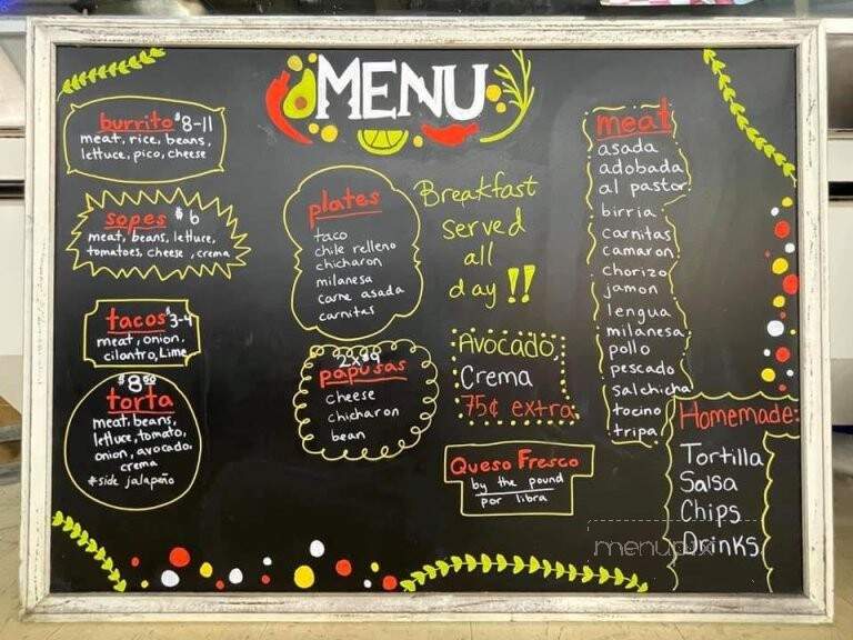 Nuestro Sabor - Harrisburg, OR menu_pic