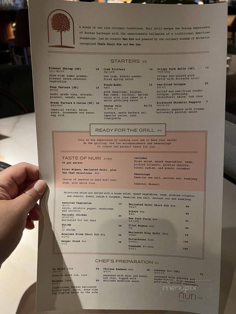 Nuri Grill - Dallas, TX menu_pic