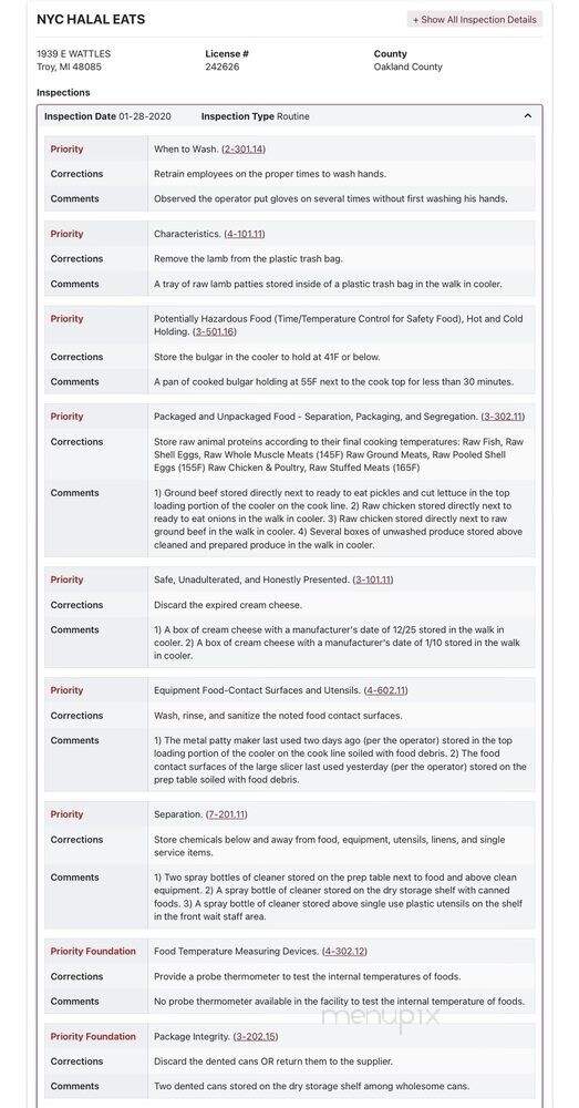 NYC Halal Eats - Troy, MI menu_pic