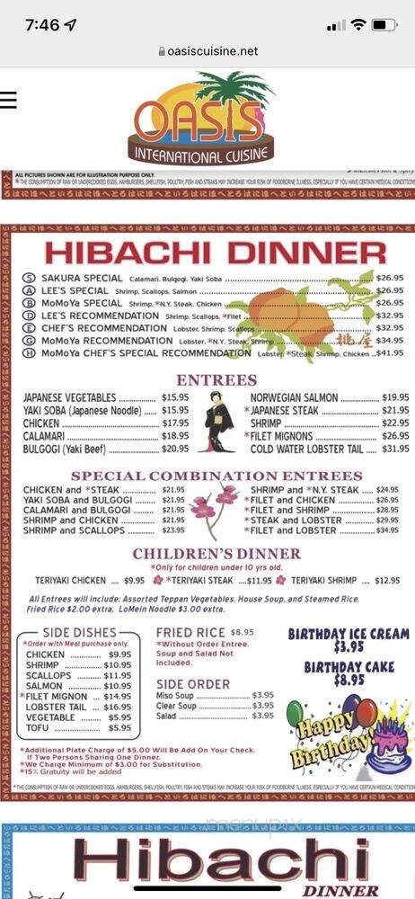 Oasis International Cuisine - Morrow, GA menu_pic
