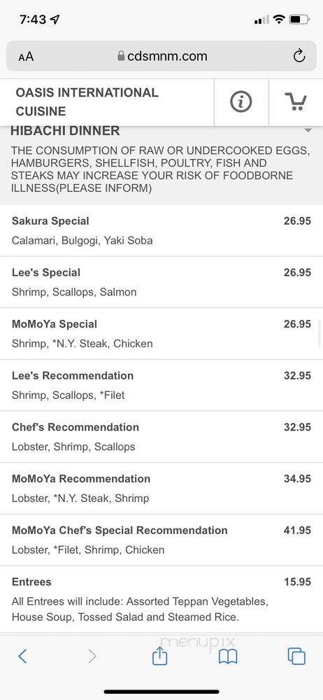 Oasis International Cuisine - Morrow, GA menu_pic