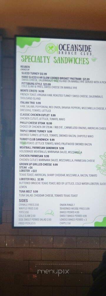 Oceanside Brunch Club - Oceanside, NY menu_pic
