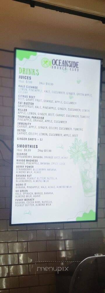 Oceanside Brunch Club - Oceanside, NY menu_pic