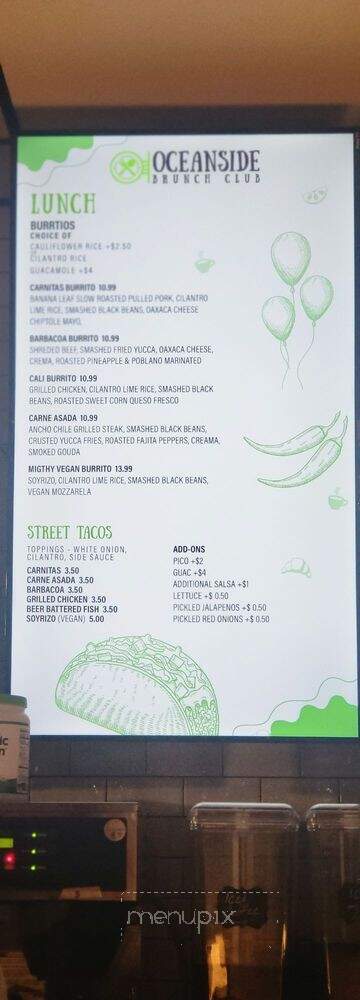 Oceanside Brunch Club - Oceanside, NY menu_pic