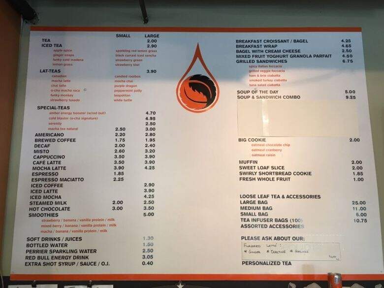O-Cha Tea Bar - Vancouver, BC menu_pic