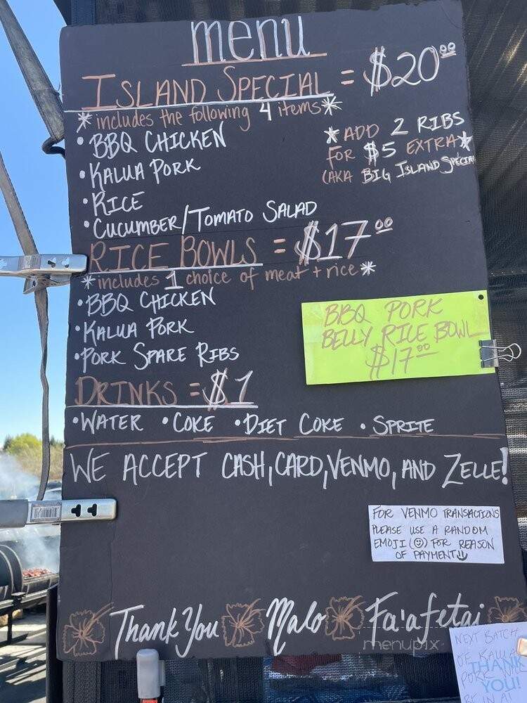 Ofa's Island BBQ - San Ramon, CA menu_pic
