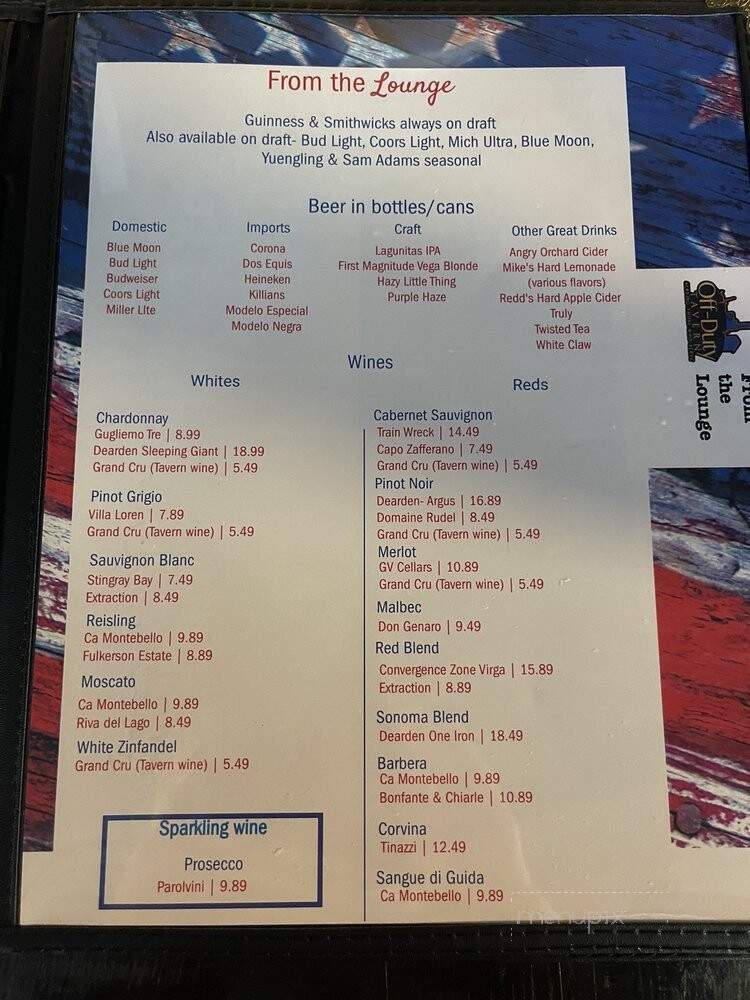 Off-Duty Tavern - Ocala, FL menu_pic