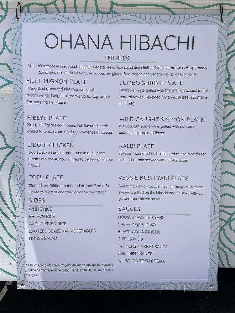 Ohana Hibachi - Los Angeles, CA menu_pic