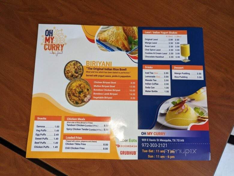 Oh My Curry - Mesquite, TX menu_pic