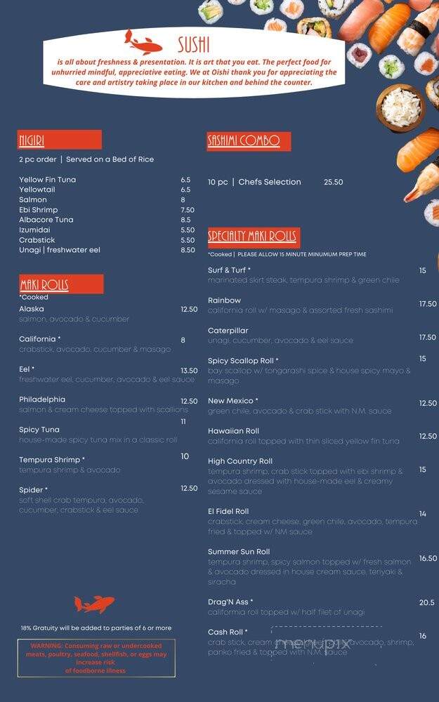 Oishi - Las Vegas, NM menu_pic