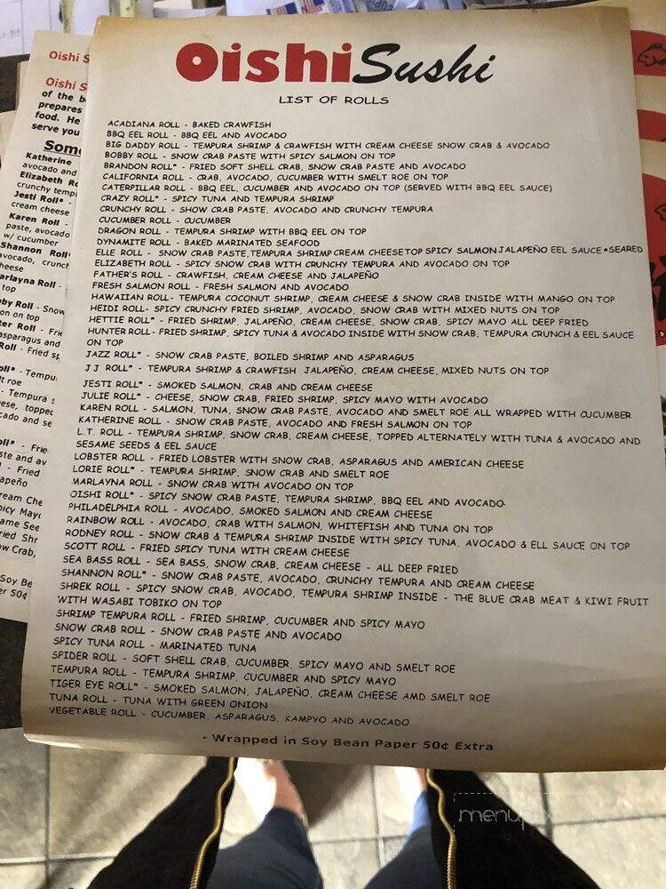 Acadiana Poboys Asian Cuisine - Lafayette, LA menu_pic