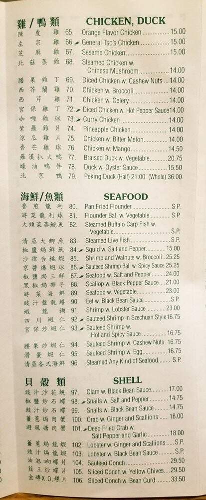 Ok 218 - New York, NY menu_pic