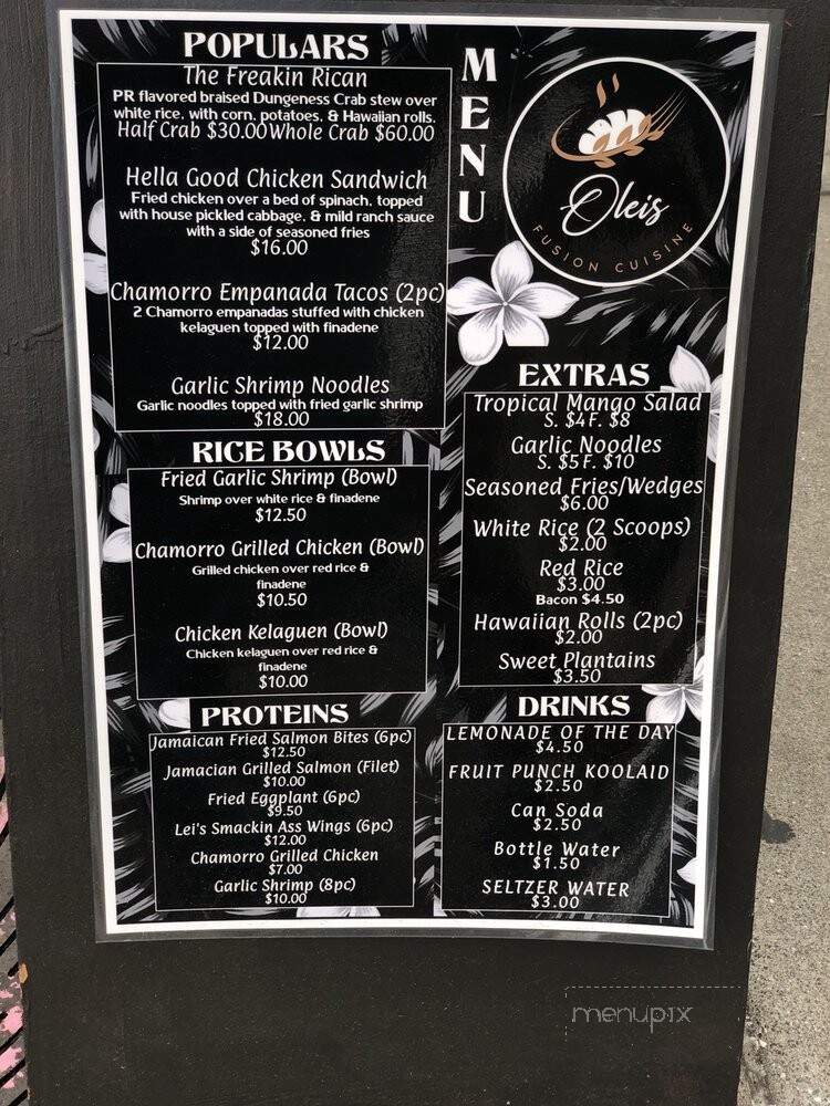 Oleis Fusion Cuisine - Oakland, CA menu_pic