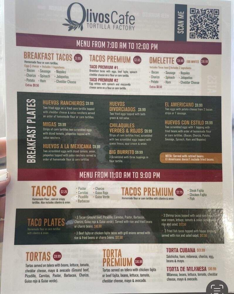 Olivos Cafe - Hurst, TX menu_pic