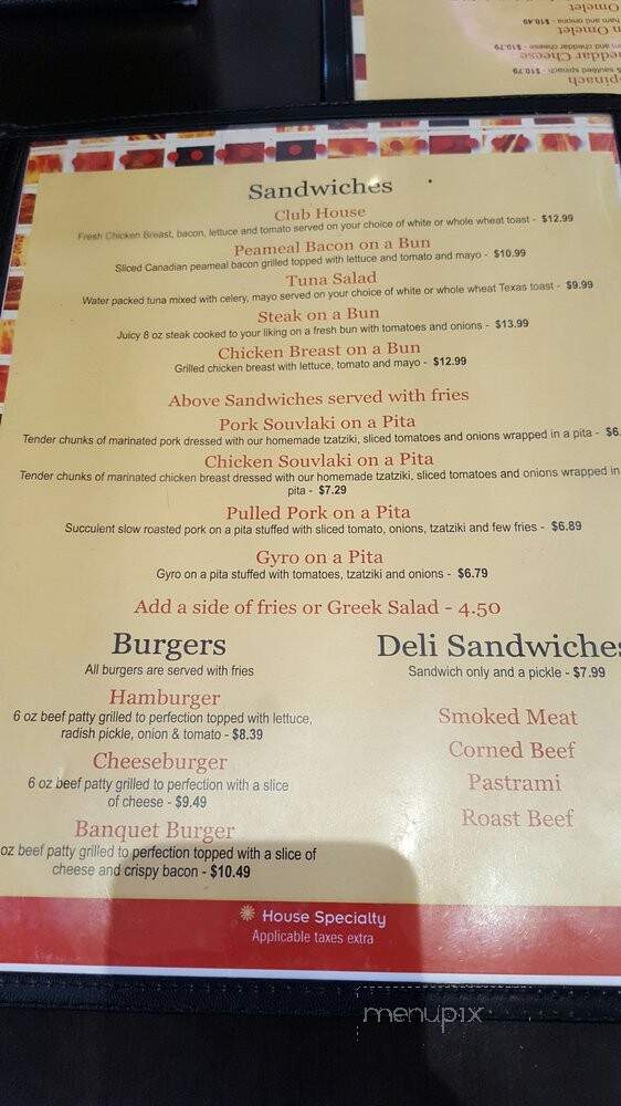 Grill One Restaurant - Toronto, ON menu_pic