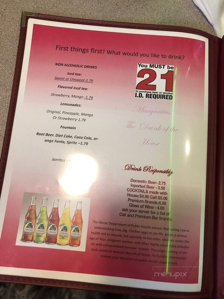 Omega Mexican Grille - Wenona, IL menu_pic