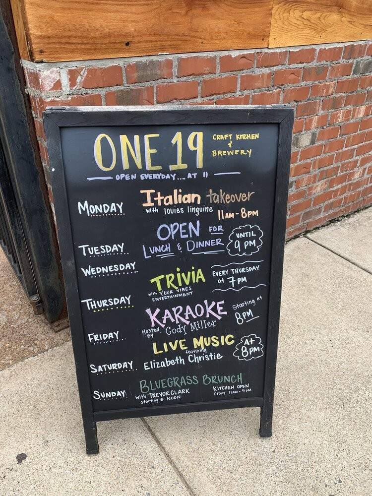 One19 Craft Kitchen and Brewery - Dickson, TN menu_pic