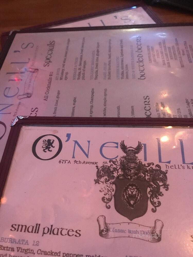 O'Neills Irish Bar Hells Kitchen - New York, NY menu_pic