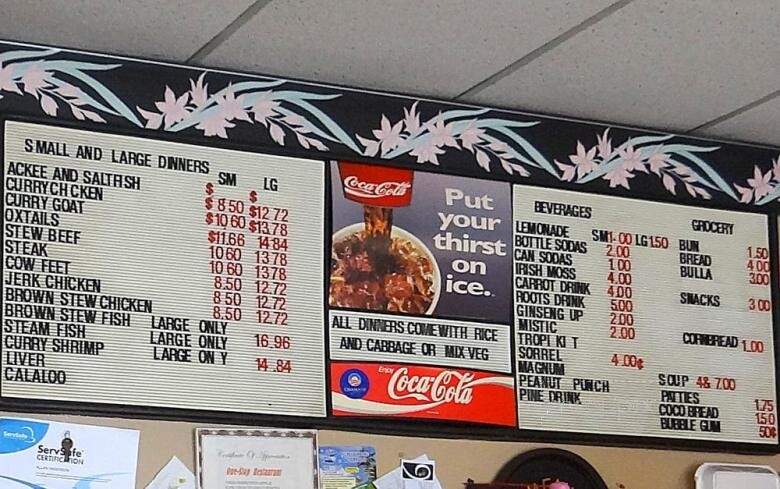 One Stop West Indies Restaurant - West Palm Beach, FL menu_pic