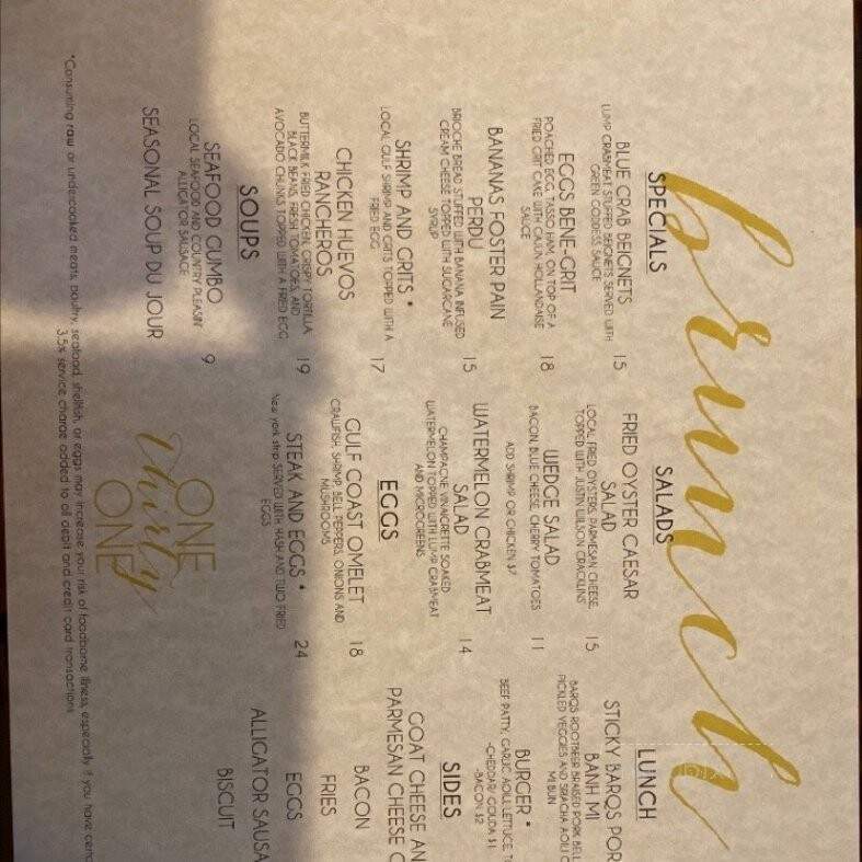 One Thirty One Lameuse - Biloxi, MS menu_pic