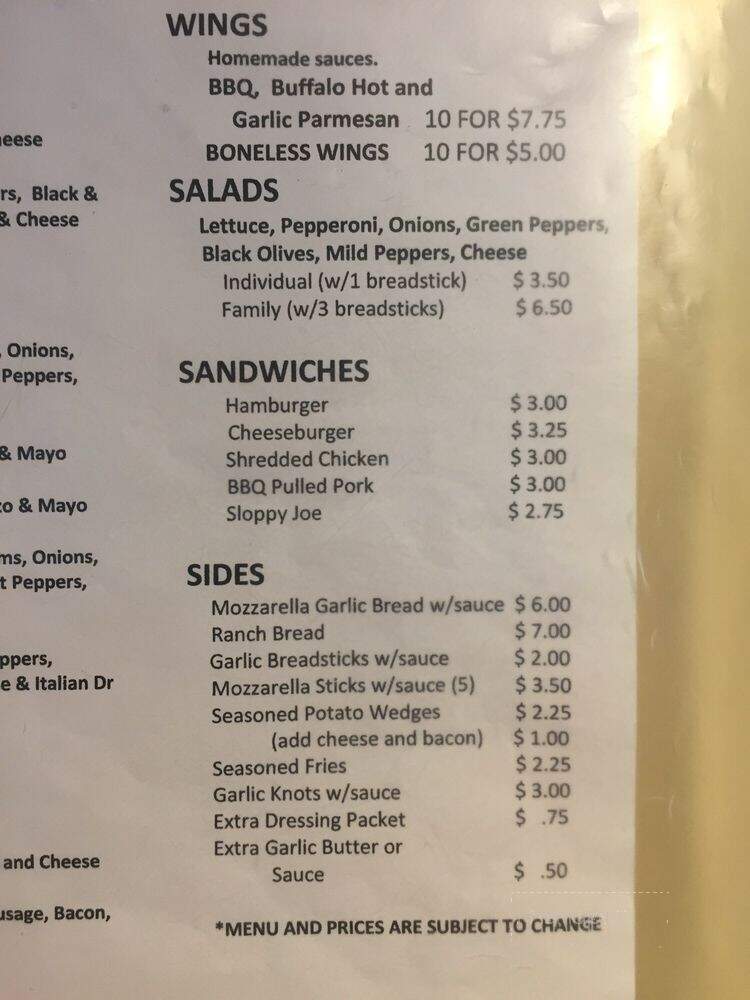 Open Door Cafe - Lucas, OH menu_pic