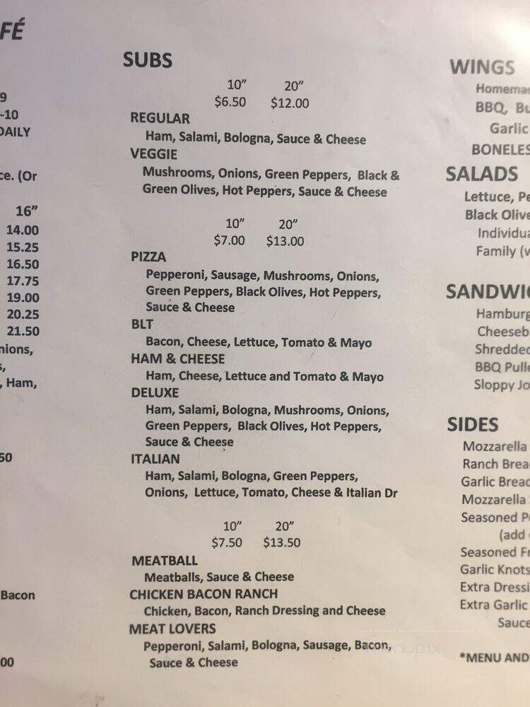 Open Door Cafe - Lucas, OH menu_pic