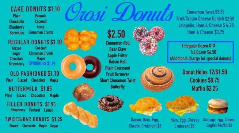 Kimbo's Donuts - Orosi, CA menu_pic
