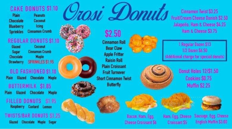 Kimbo's Donuts - Orosi, CA menu_pic