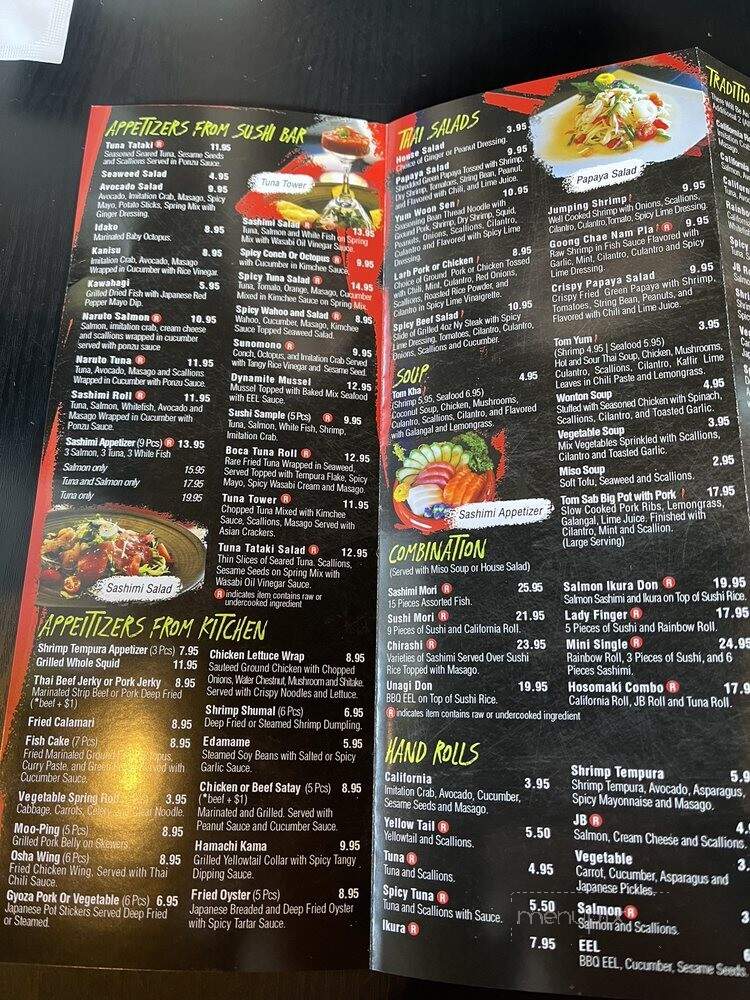 Osha Authentic Thai and Sushi bar - Boca Raton, FL menu_pic