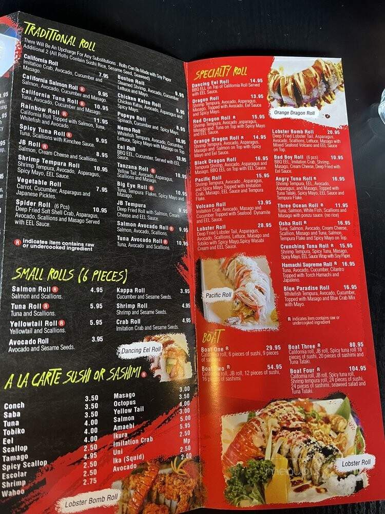 Osha Authentic Thai and Sushi bar - Boca Raton, FL menu_pic