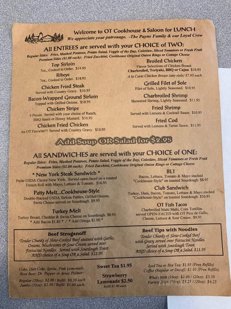 O T Chinese Restaurant - Taft, CA menu_pic