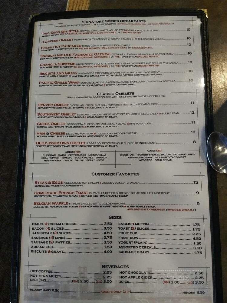 Pacific Grille & Sky Jockey Lounge - Portland, OR menu_pic
