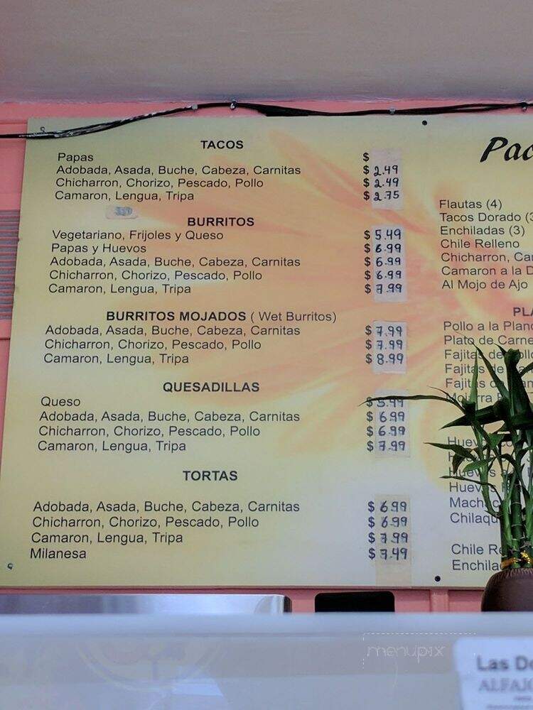 Pacos Tacos - Artesia, CA menu_pic
