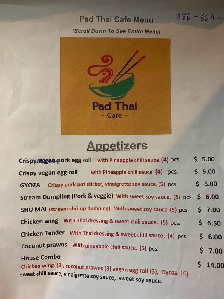 Pad Thai Cafe - DeLand, FL menu_pic