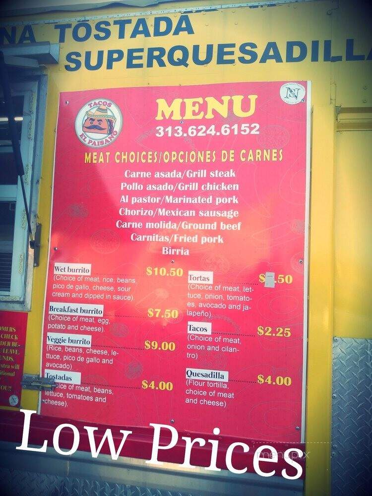 Paisas Taco Truck - Ecorse, MI menu_pic