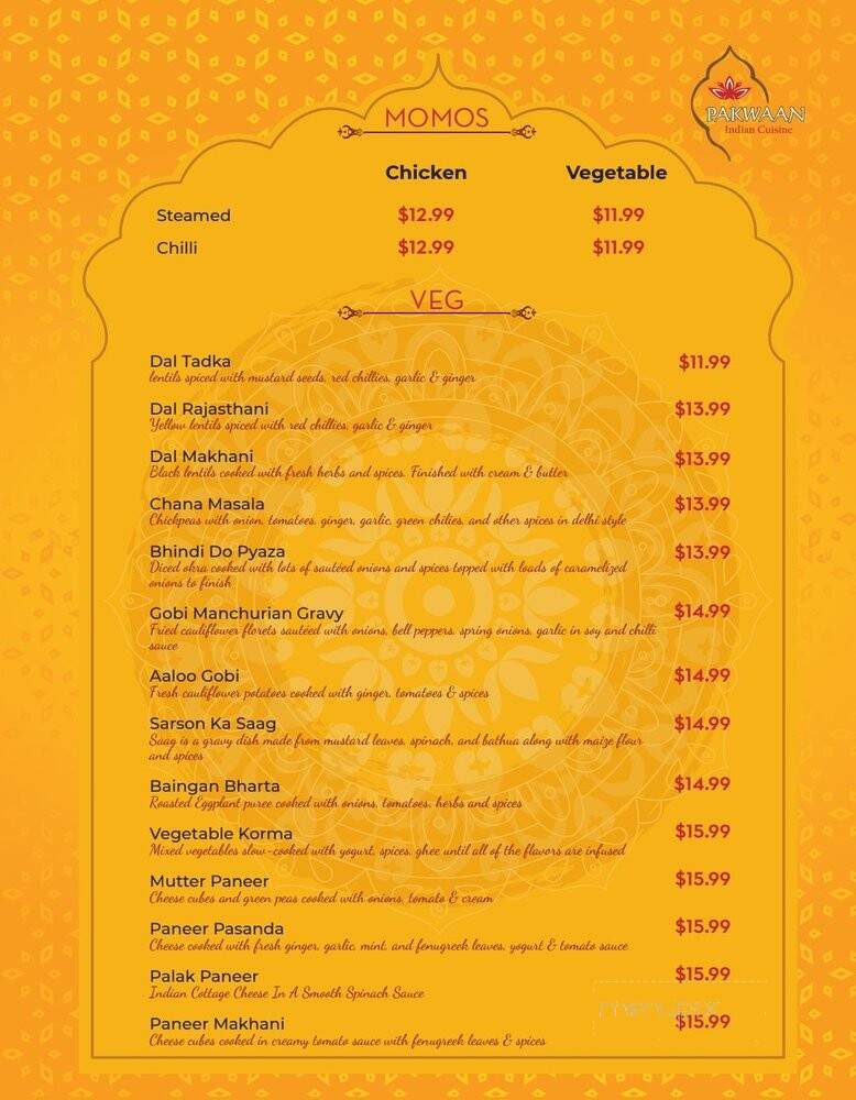 Pakwaan Indian Cuisine - Gainesville, VA menu_pic